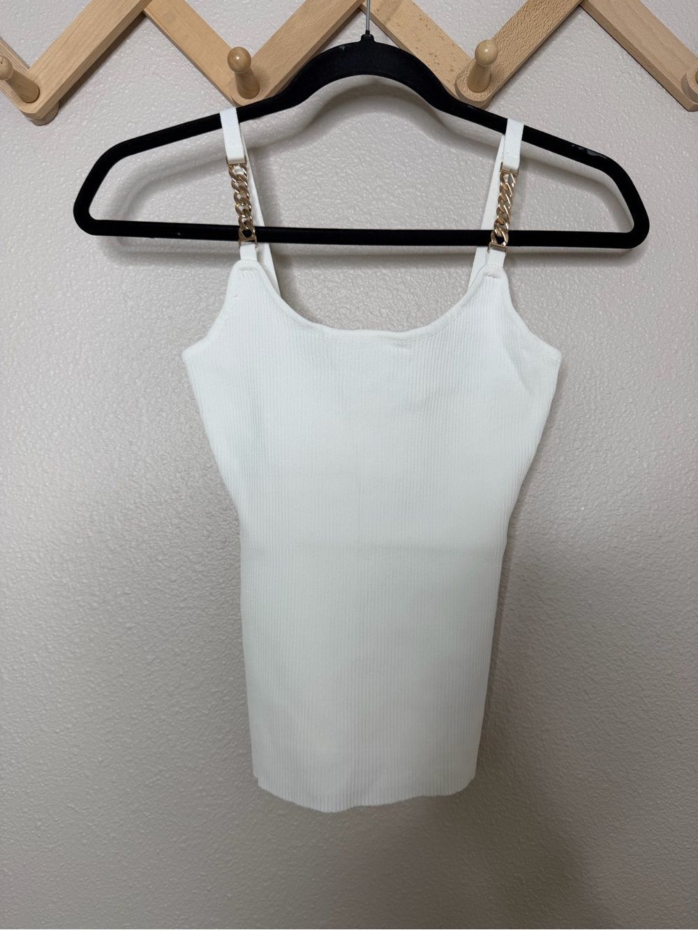 NWT Na-kd White Tank Gold Chain Straps Sz S